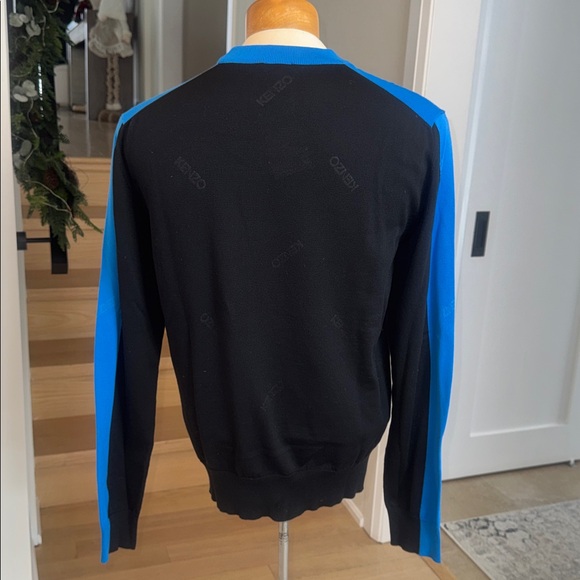 NWOT KENZO Paris Colorblock Knit Sweater Blue Red Black Size M - Picture 3 of 7
